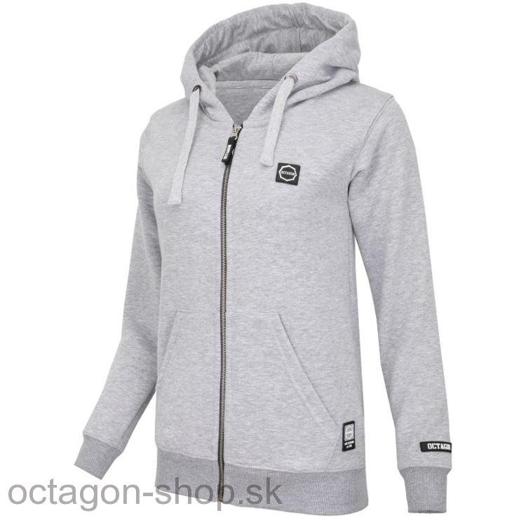 Dámska Mikina - Octagon - Malé Logo s kapucňou zips - šedá