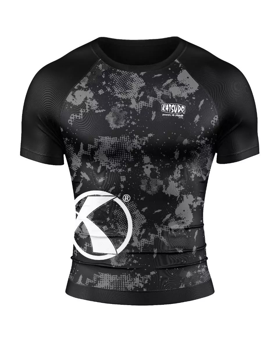 Rashguard - Katsudo - Digital - čierno/biely