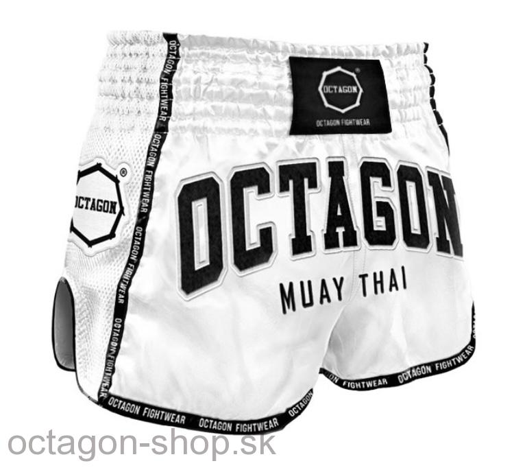 Muay Thai trenky - Octagon - biela/čierna