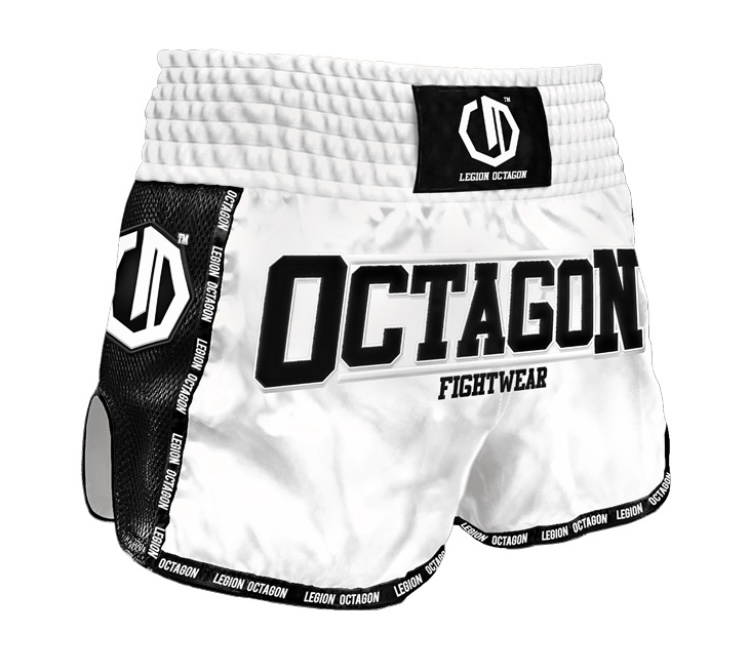 Muay Thai trenky - Octagon - Fight Wear - biele