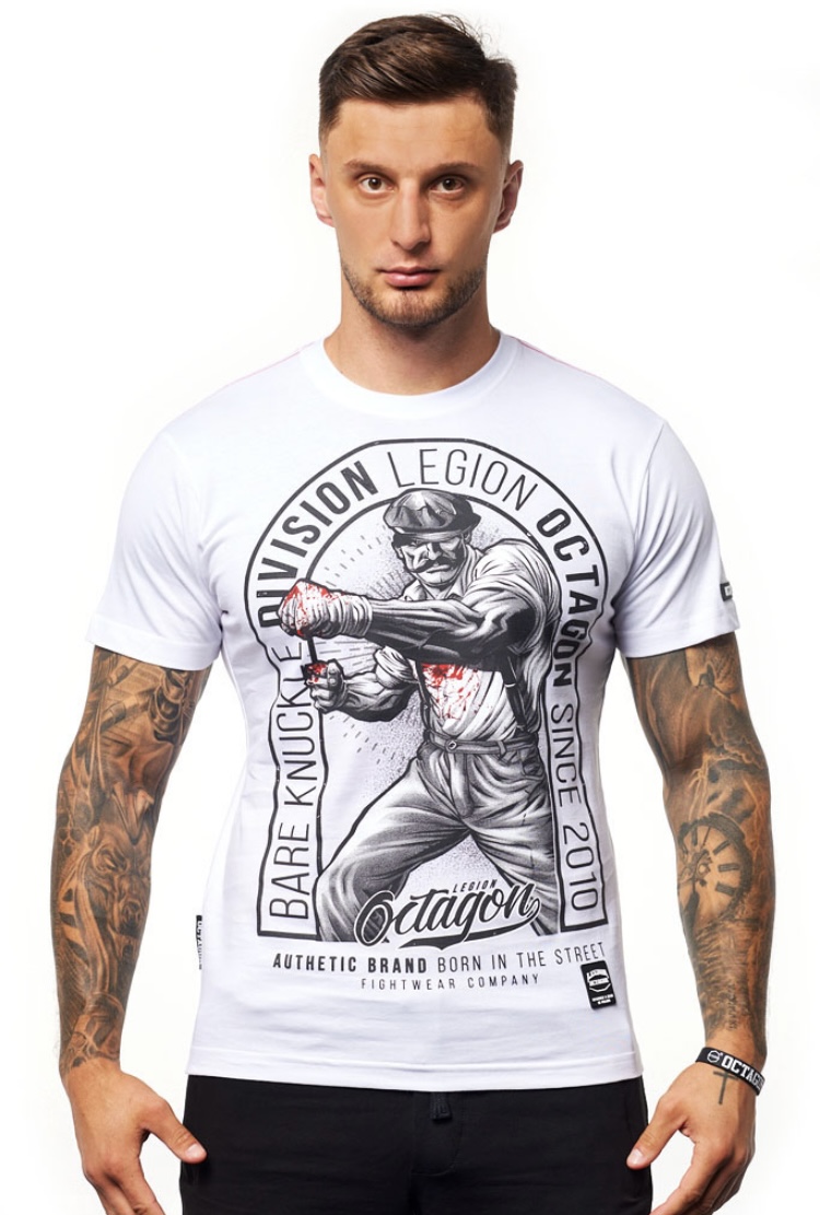 Tričko - Octagon - Bare Knuckle - biele