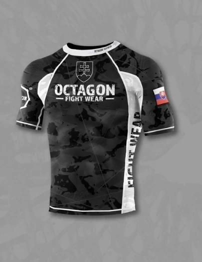 Rashguard - Octagon - Slovak Collection - čierny