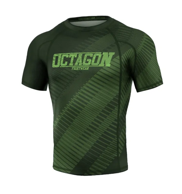 Rashguard - Octagon - Blocks - zelený
