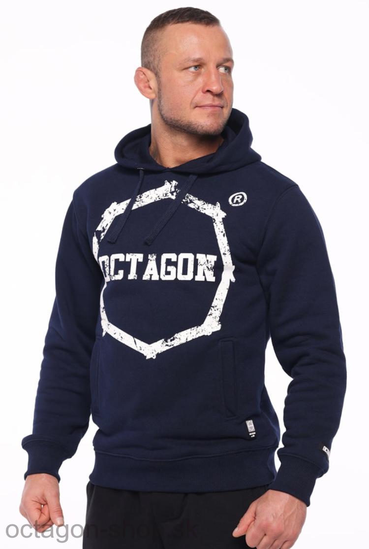 Mikina - Octagon - Logo Smash s kapucňou - tmavo modrá