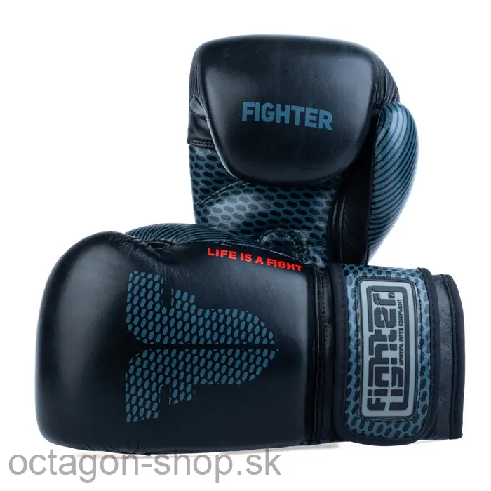 Boxerské rukavice - Fighter - Training Koža - čierne