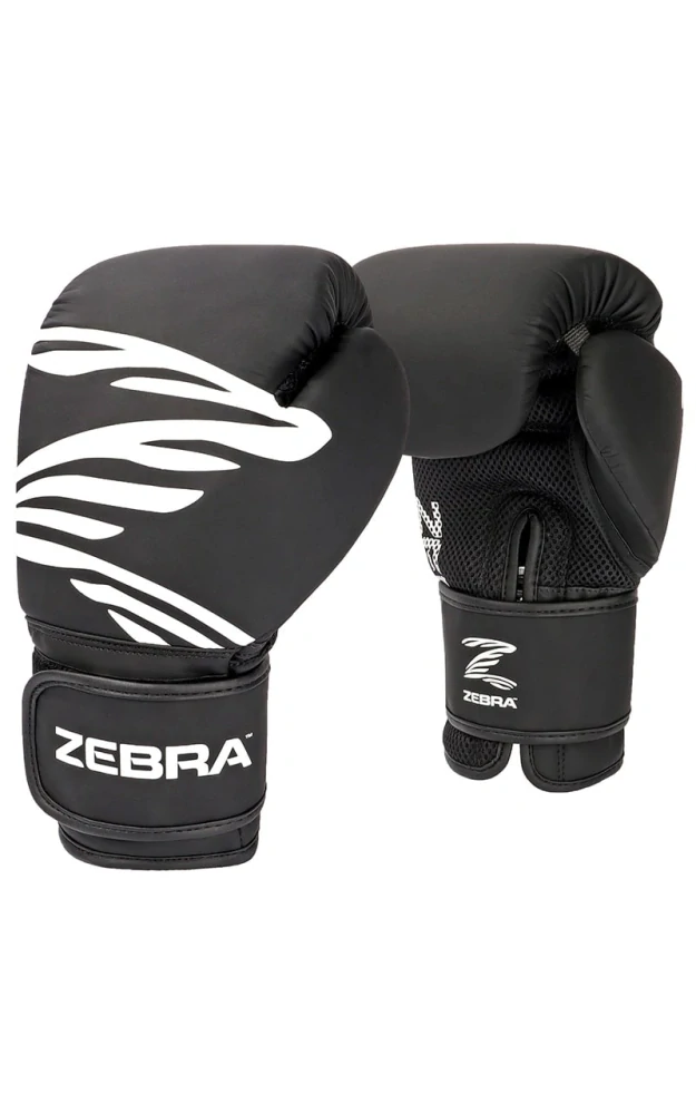 Boxerské rukavice - Zebra - Fitness - čierne