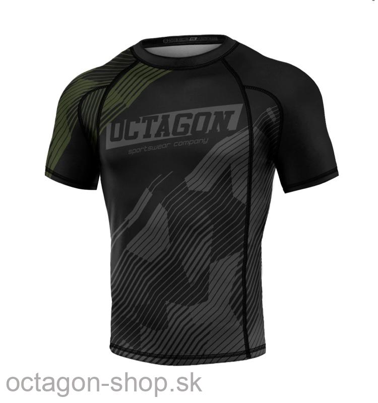 Rashguard - Octagon - Broken Line - čierny