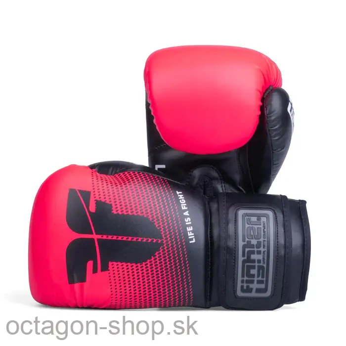 Boxerské rukavice - Fighter - Training PU - čierne/ružové