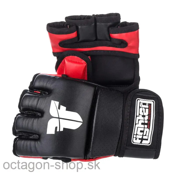 MMA rukavice - Fighter - čierna/červená
