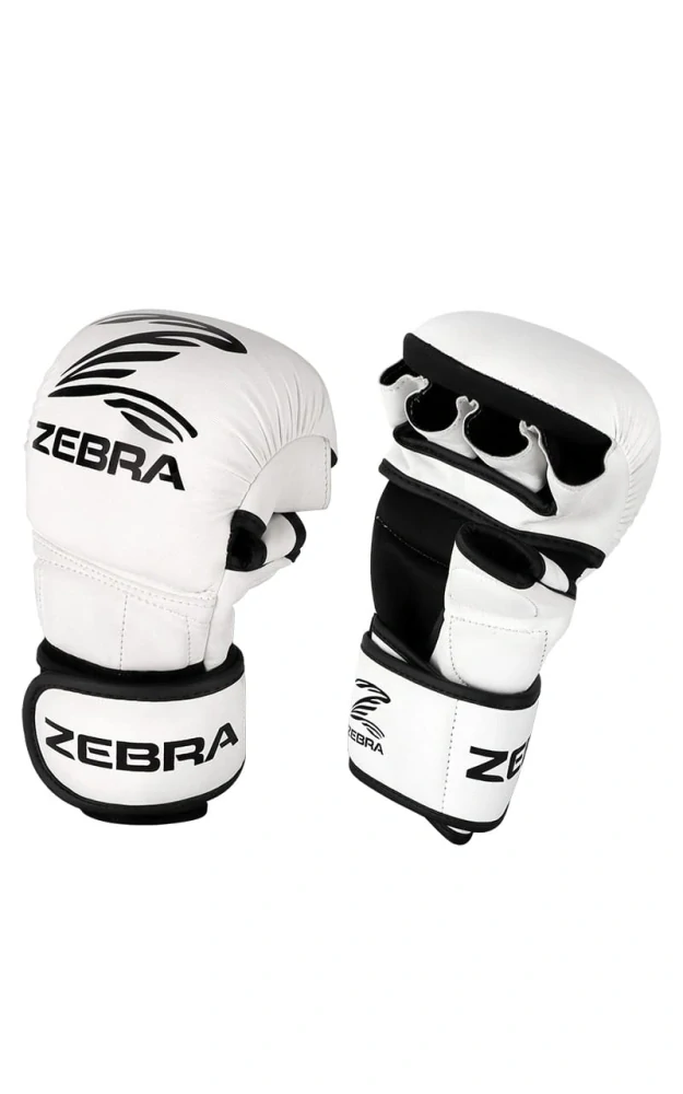 Sparingové MMA rukavice - Zebra - biele