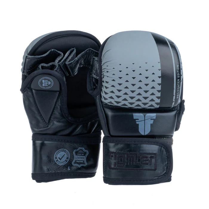 Sparingové MMA rukavice - Fighter - PRO - čierna/šedá