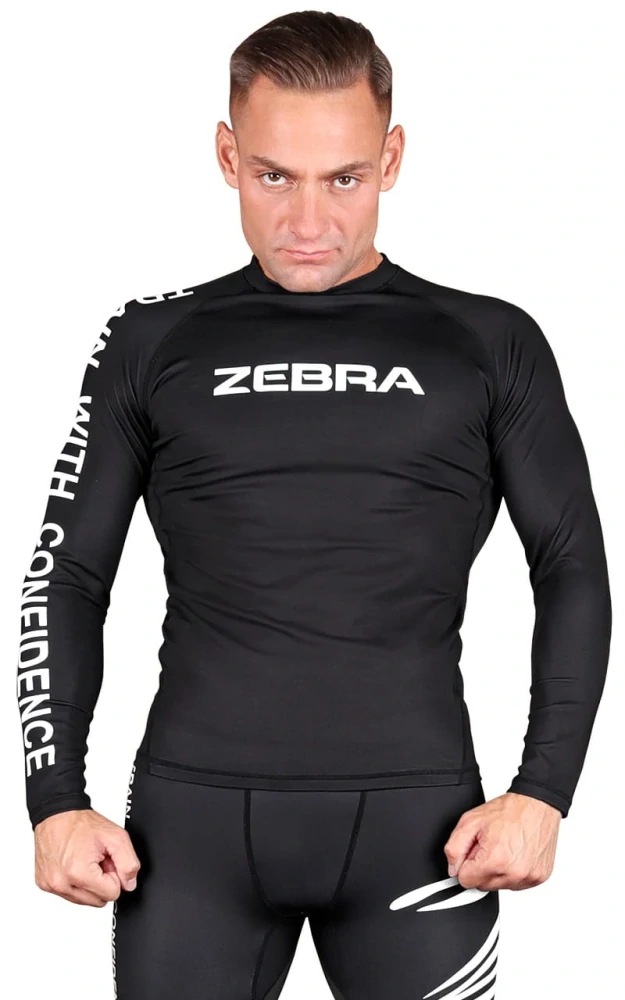 Rashguard - ZEBRA s dlhým rukávom - Performance - čierny