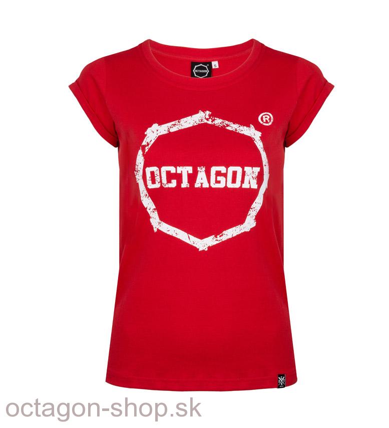 Dámske Tričko - Octagon - Logo Smash - Červené
