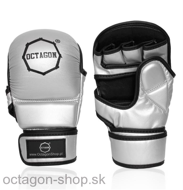 Sparingové MMA rukavice - Octagon - Metallic - strieborné