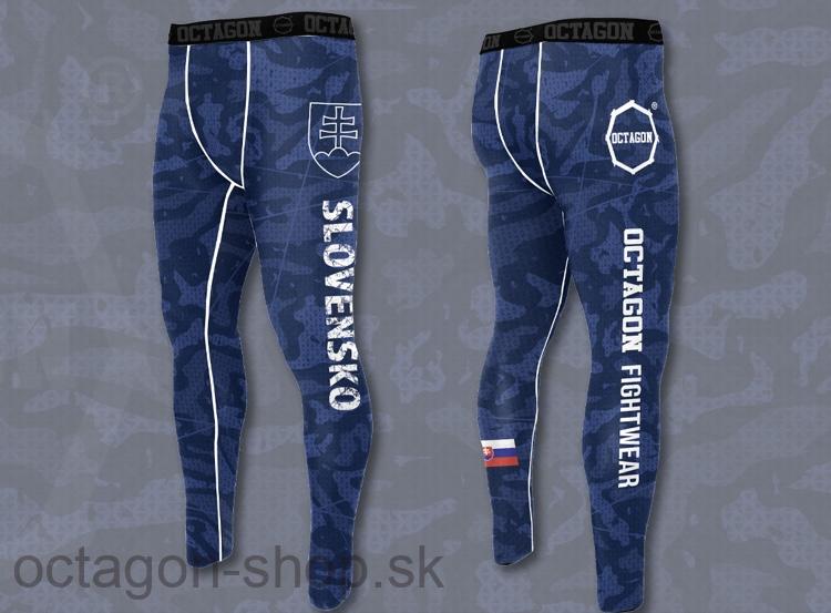 Kompresné legíny - Octagon - Slovak Collection - modré