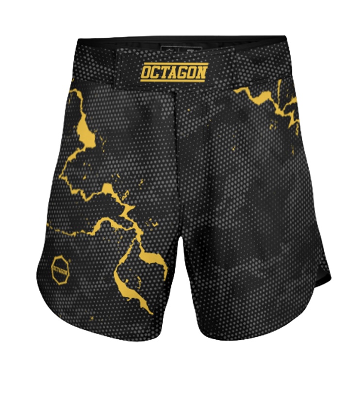 MMA trenky - Octagon - Marble Camo - žlté