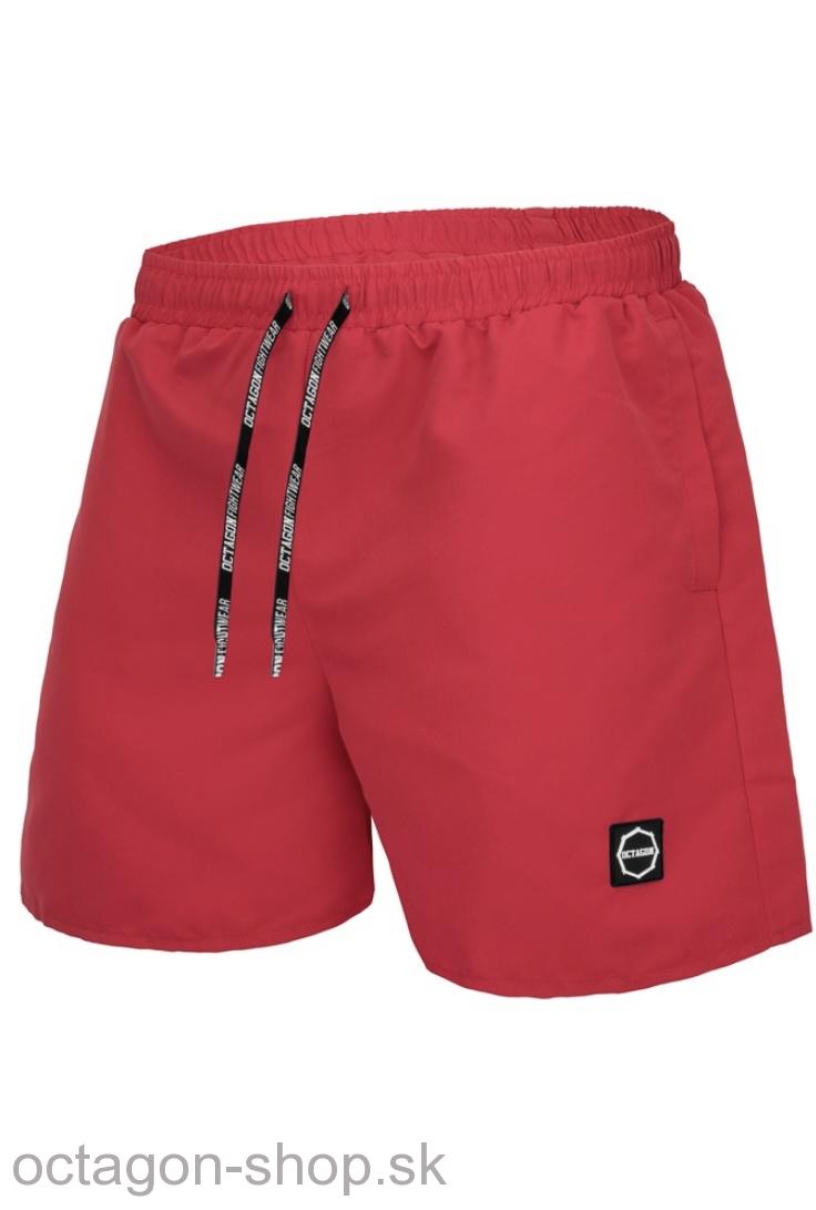Plavky - Octagon - Malé logo Elastic - červené