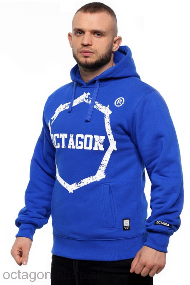 Mikina - Octagon - Logo Smash s kapucňou - modrá