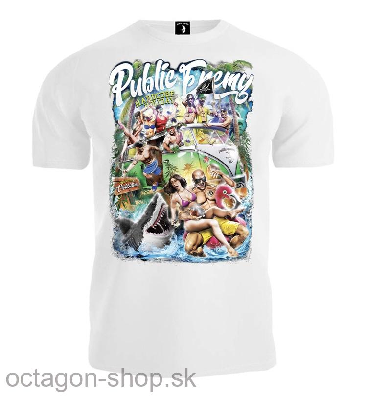 Tričko - Public Enemy - Hardcore Holiday - biele