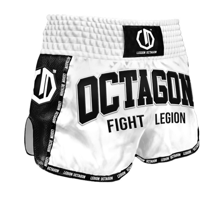 Muay Thai trenky - Octagon - Fight Legion - biele