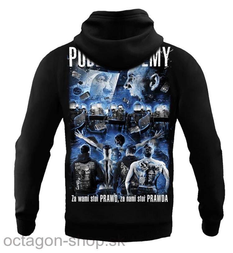 Mikina - Public Enemy - Za vami stoi Prawo za nami stoi Prawda s kapucňou