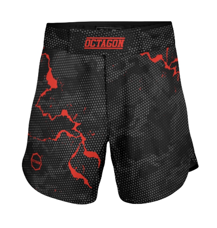 MMA trenky - Octagon - Marble Camo - červené