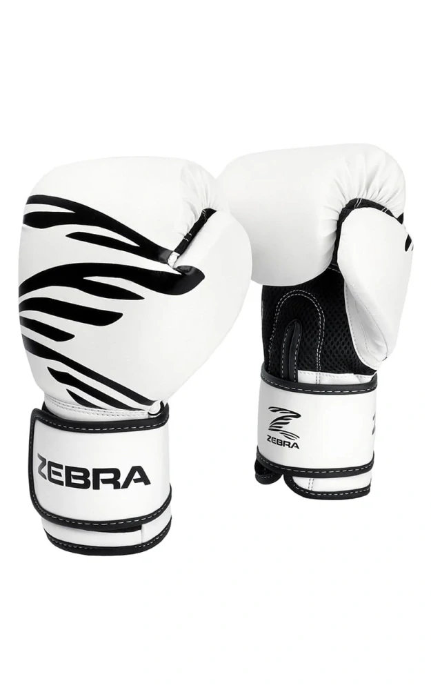 Boxerské rukavice - Zebra - Fitness - biele