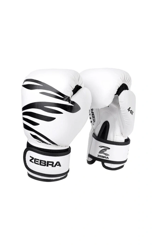Boxerské rukavice - Zebra - detské - biele