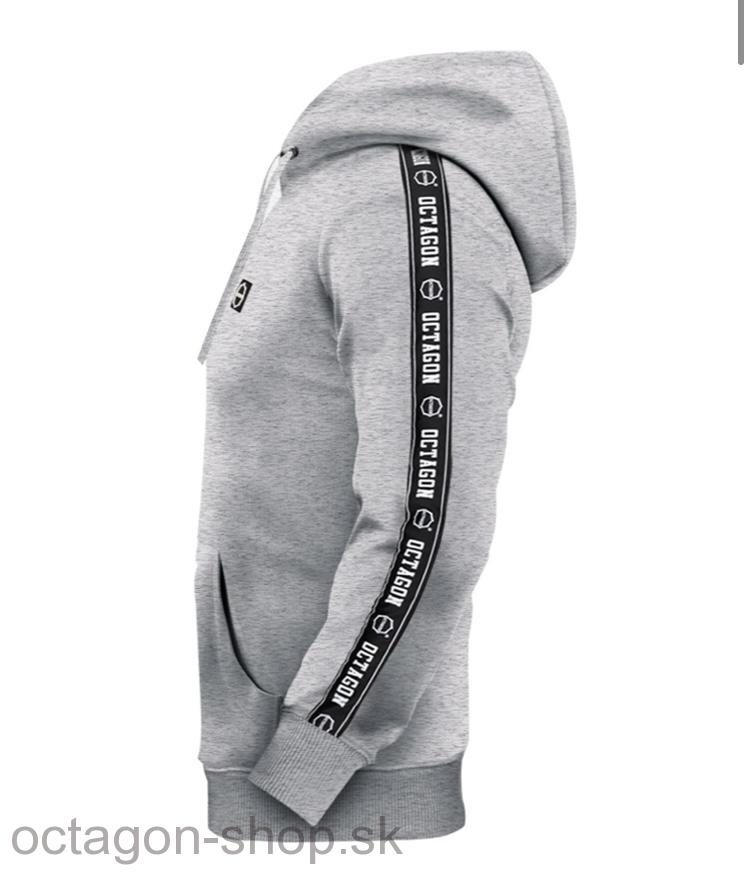 Mikina - Octagon - Stripe s kapucňou zips - šedá