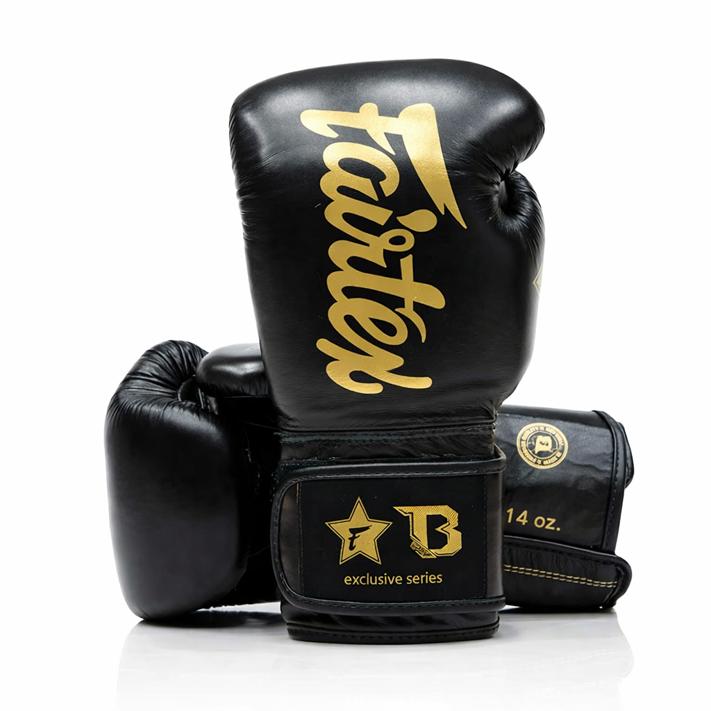 Boxerské rukavice - Fairtex x Booster - Black/Gold