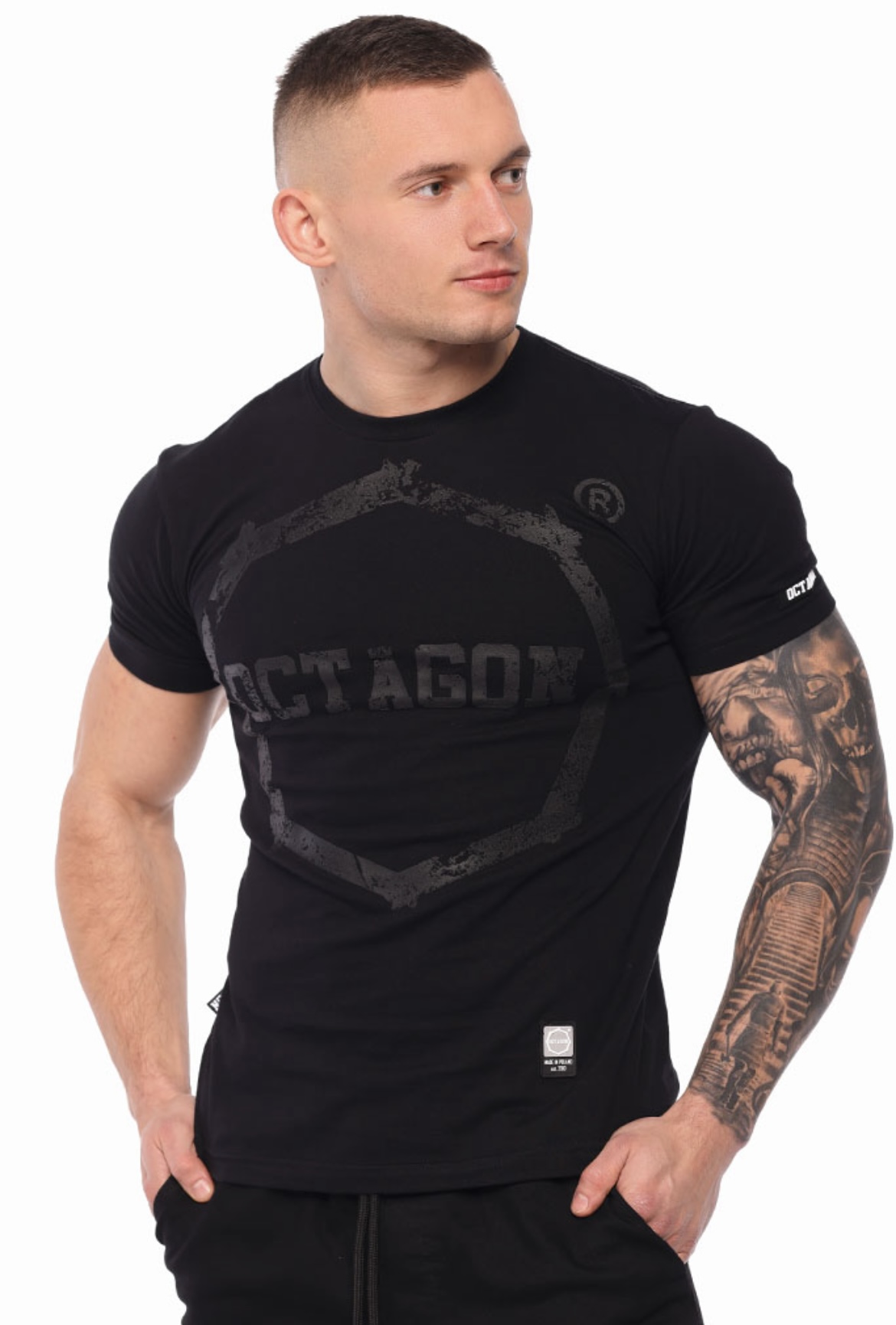 Tričko - Octagon - Logo Smash - čierna/čierna
