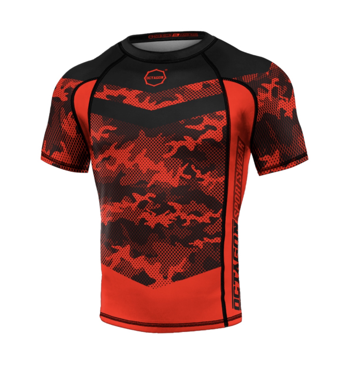 Rashguard - Octagon - Mesh - Camo Red