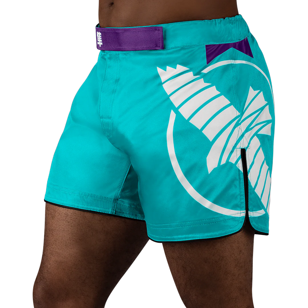 MMA trenky - Hayabusa - Icon - Mid-Thigh - teal/white